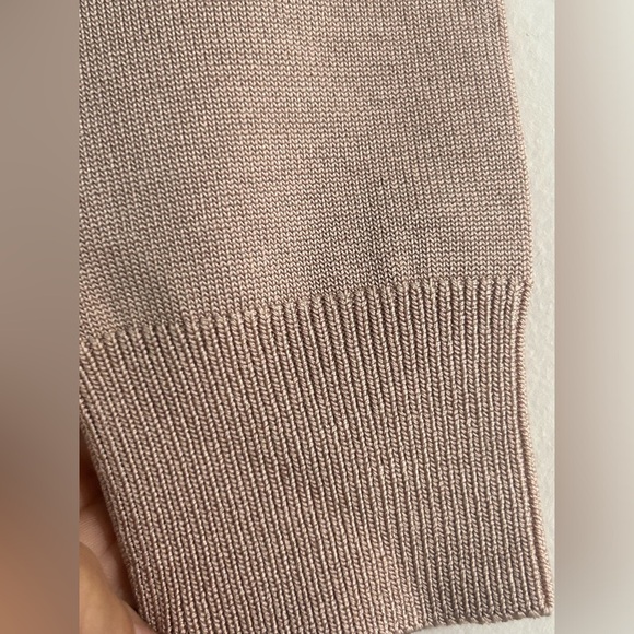 Bebe Champagne Being Rose Dust Stretch Fitted BANDAGE BODYCON DRESS Cocktail S - Picture 3 of 7